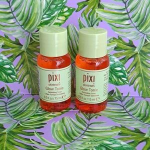 x2 Pixi Skintreats Glow Tonic Exfoliating Face Toner 15 ML Each New Travel Size.